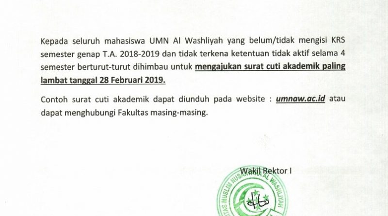 Mengajukan Surat Cuti Akademik Universitas Muslim