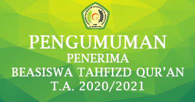 Pengumuman Daftar Nama Mahasiswa Penerima Beasiswa Tahfidz Qur'an T.a. 2020/2021 – Universitas Muslim Nusantara Al Washliyah