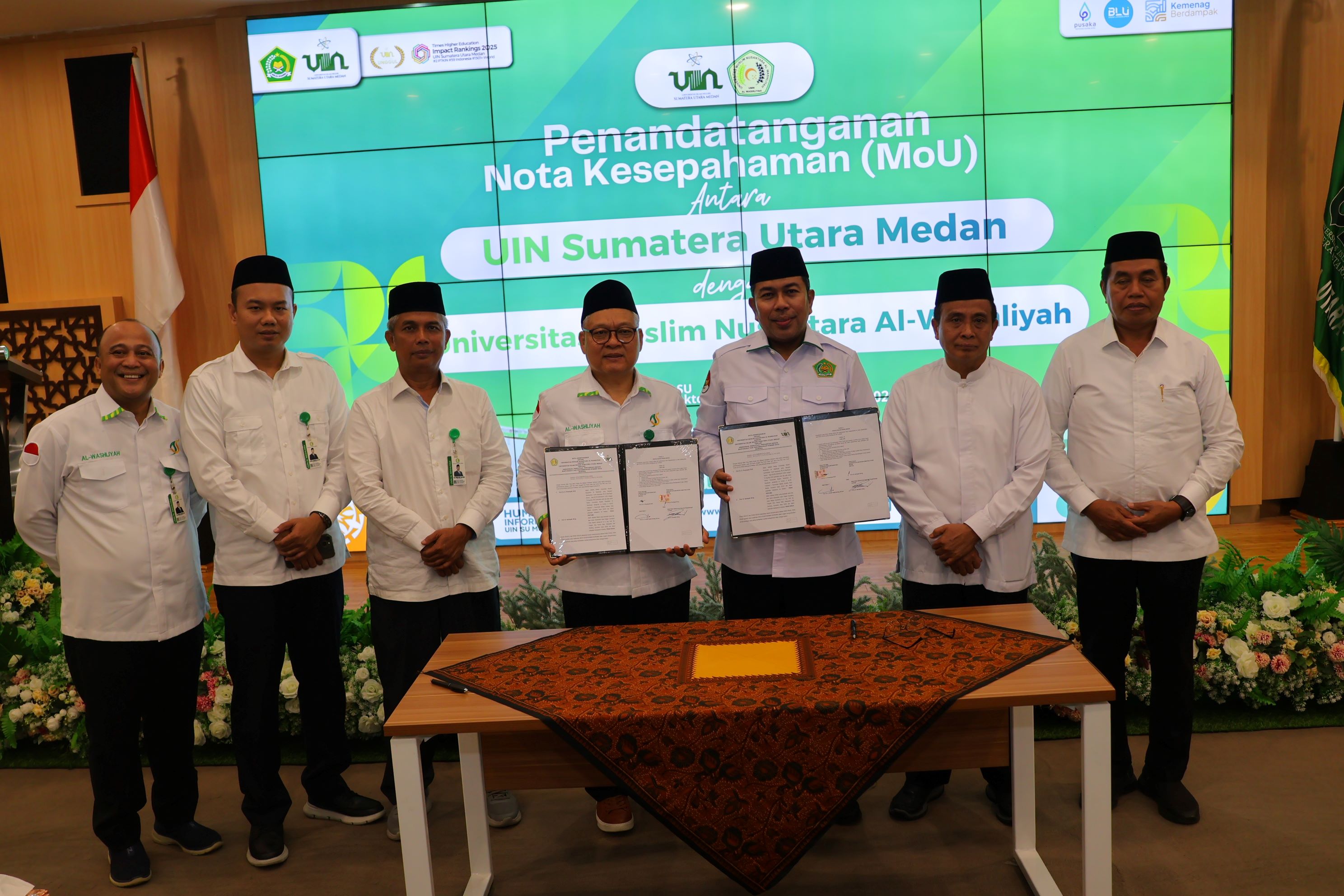 Penandatanganan MoU antara UIN Sumatera Utara dengan UMN Al-Washliyah